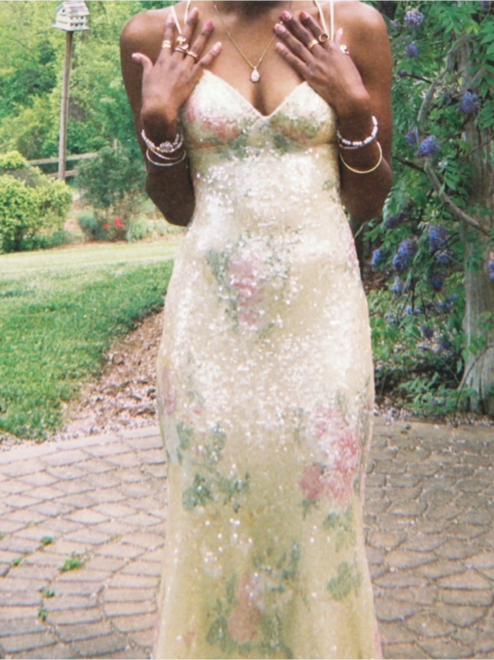 Floral Sequins Mermaid Prom Dress